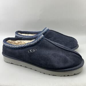 UGG Tasman Sherling Slippers Men Size 13 Blue Suede Slip On Comfort Low Top Shoe